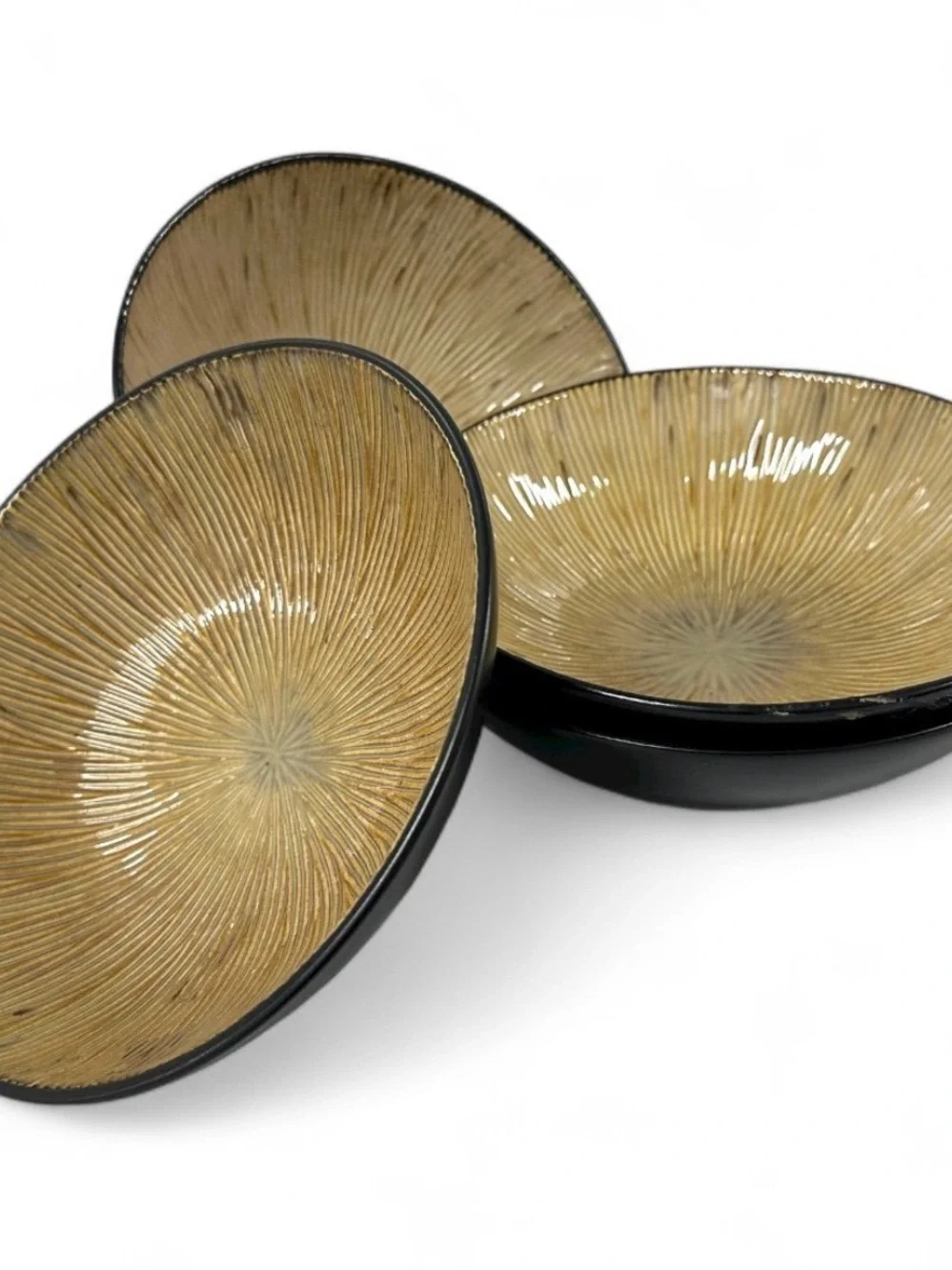 Joseph Abboud Ventana Soup Cereal Bowls 7 7/8” Brown Stoneware Set of 4